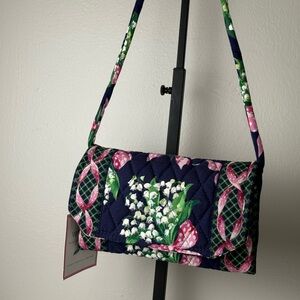 NWT Vera Bradley Return To Happiness Wallet With Strap Breast Cancer Pattern